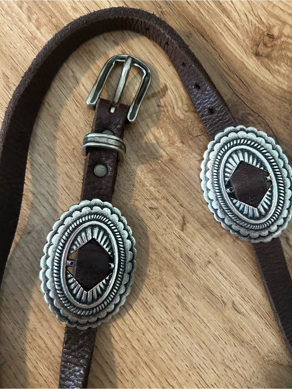 Western Concho Belt with Brown Scarf Detail